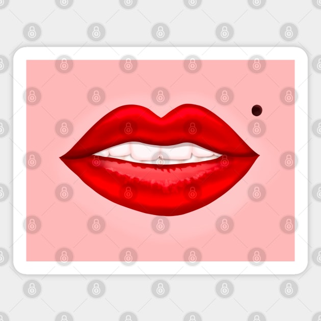 Sexy Pinup Girl Lips Magnet by Vector Deluxe